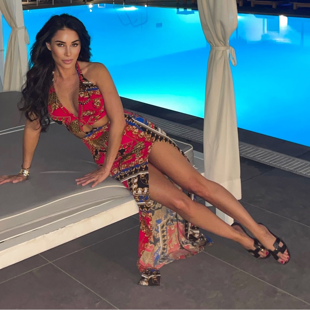 long versace looking dress with slits